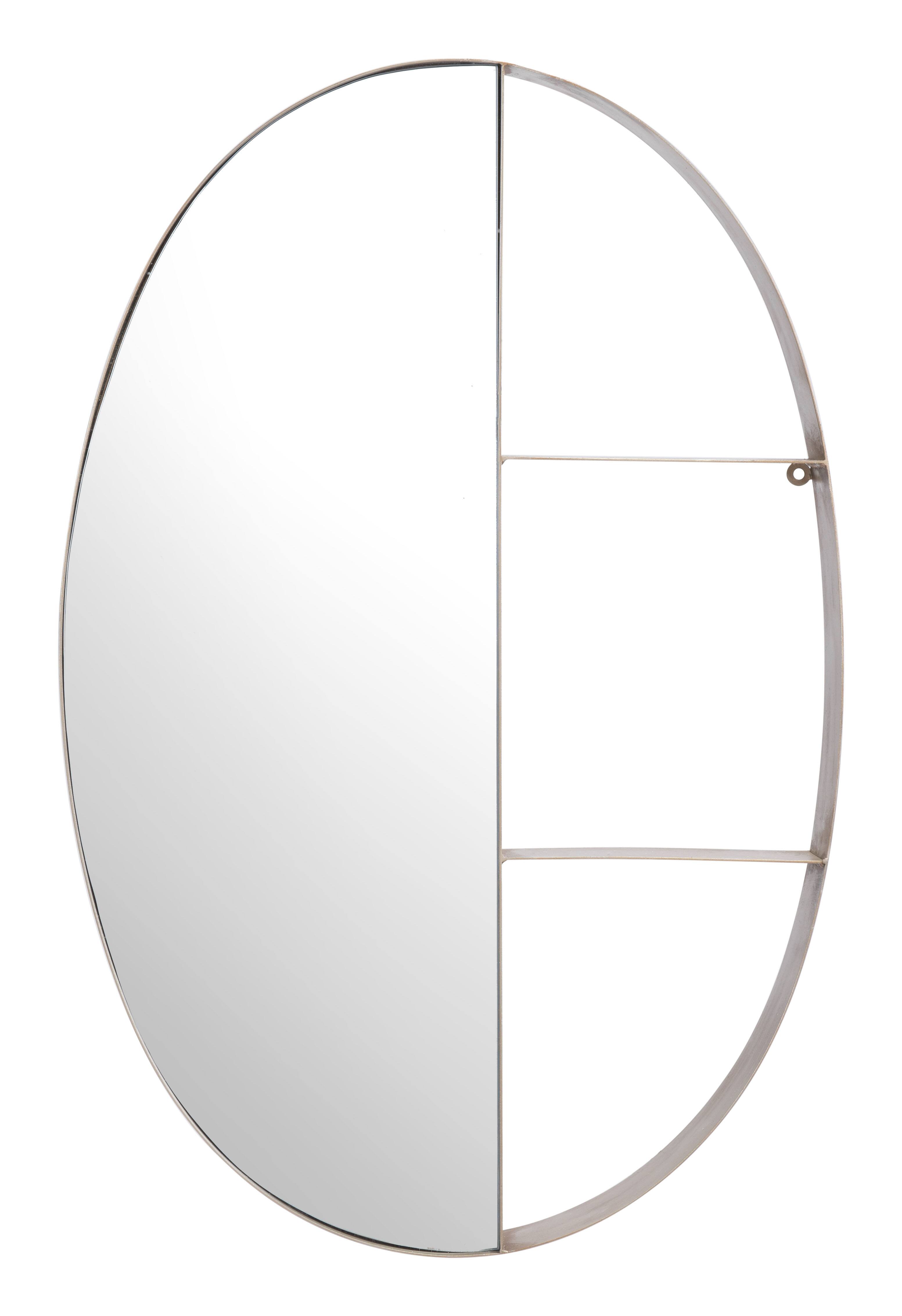 Back. Hivvago - Latitude Oval Shelf Mirror Antique Bronze - Antique Bronze.