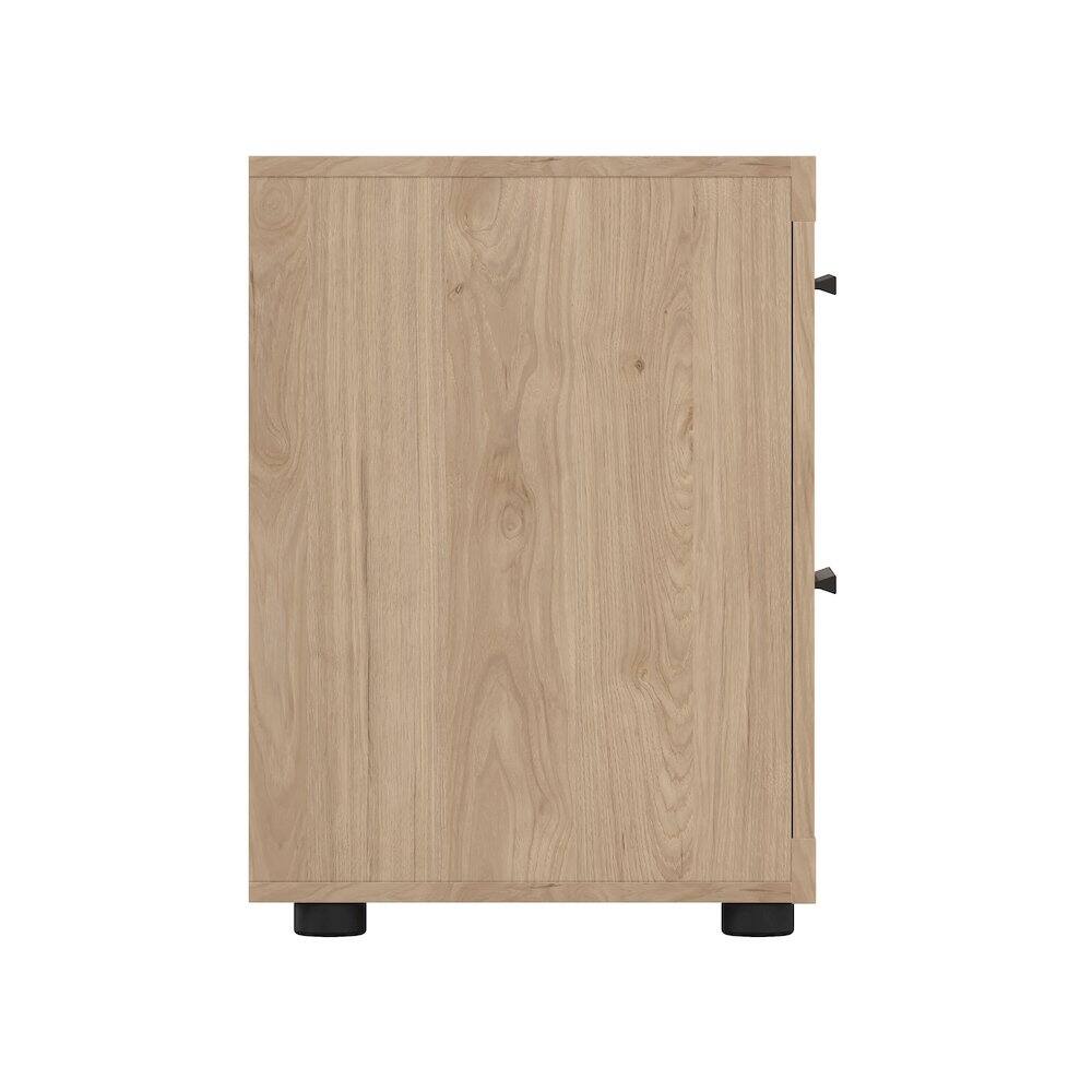 Left. Tvilum - Mira 2 Drawer Nightstand, Jackson Hickory - Brown.