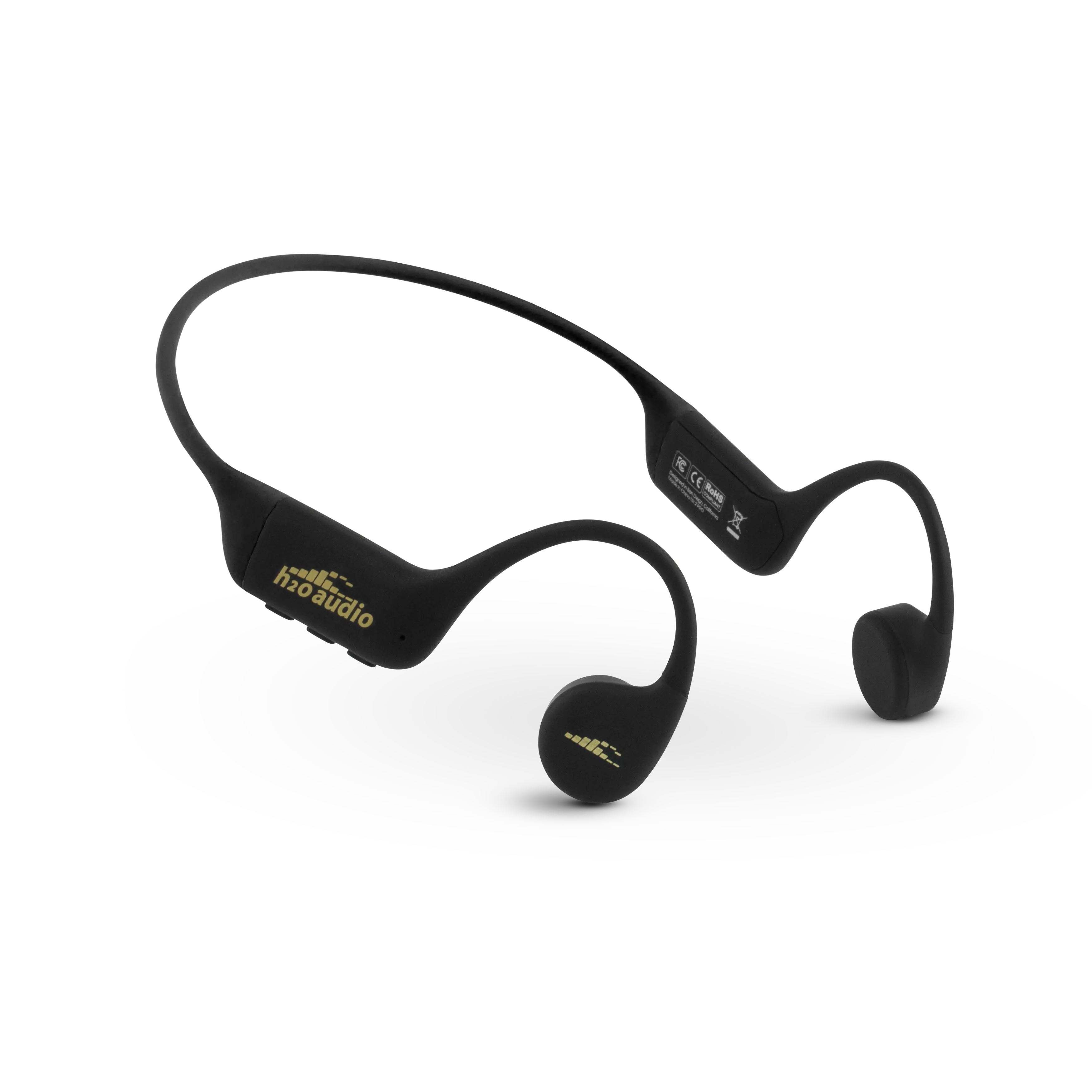 H2O Audio - TRI 2 PRO Multi-Sport Waterproof Bone Conduction Headphones with PLAYLIST+ and Bluetooth Connectivity - Black