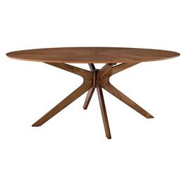 Modway - Crossroads 71" Oval Wood Dining Table - Brown