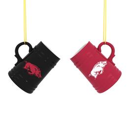 Evergreen Enterprises - Arkansas Razorbacks Two-Pack 3" Mini Stein Ornament Set - Multicolor