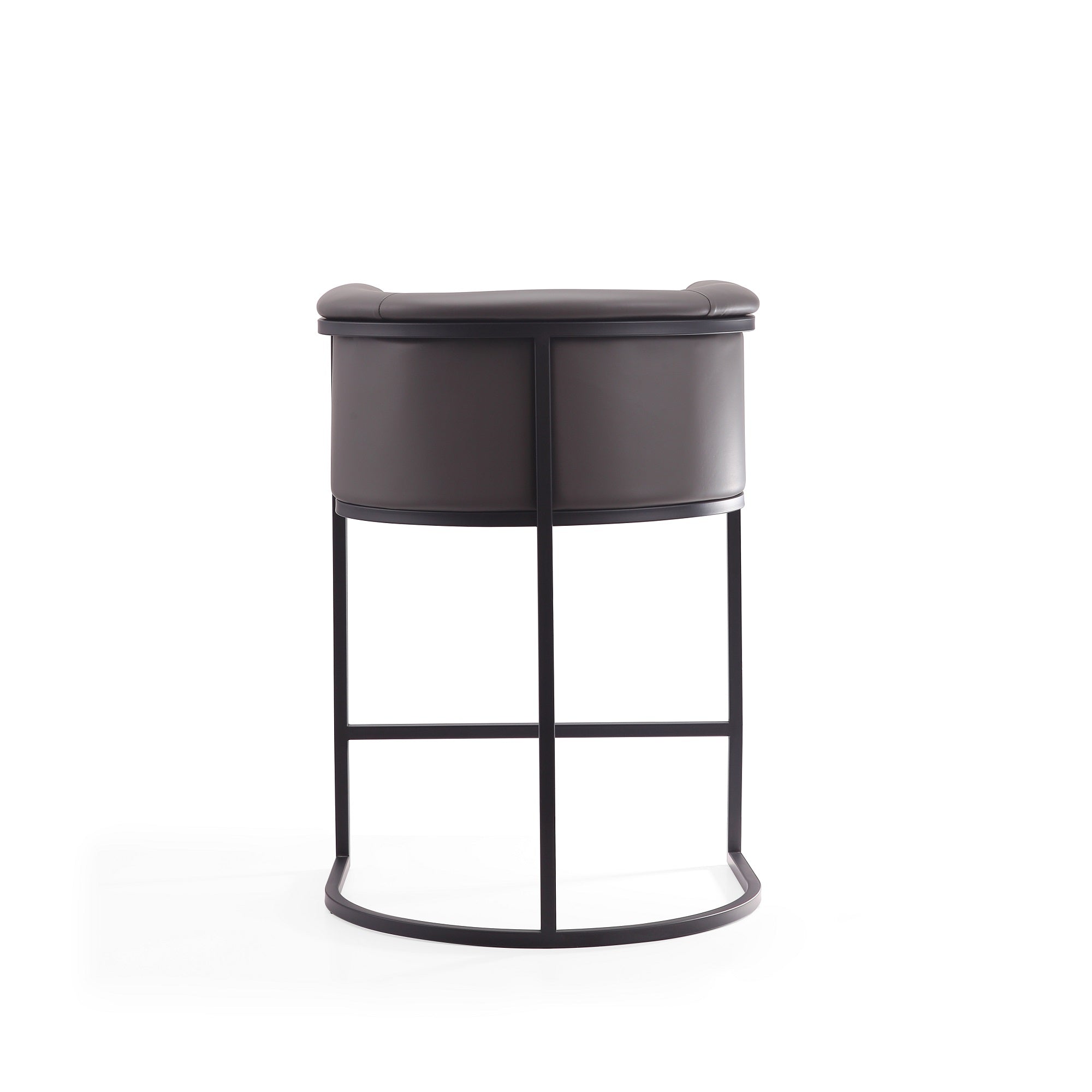 Alt View 3. Manhattan Comfort - Cosmopolitan Mid-Century Modern Metal Upholstered Counter Stool - Set of 2 - Graphite.