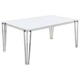 Coaster Co. of America - Pauline Rectangular 64-inch Glass Top Dining Table Chrome - Silver