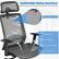 The text on the image reads: "Comfortable Sitting Experience Mesh backrest and seat for superior breathability High Density Mesh Breathable High Resilient Abrasion Resistant Easy to Clean."