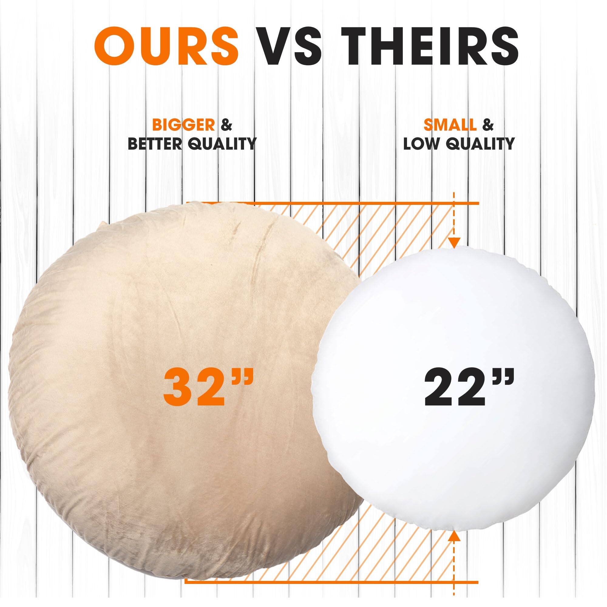 OURS VS THEIRS  
BIGGER & BETTER QUALITY  
SMALL & LOW QUALITY  
32"  
22"