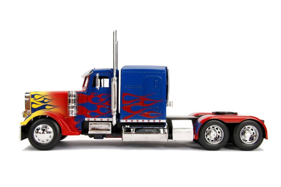 Alt View 1. Jada - Optimus Prime Truck with Robot on Chassis from "Transformers" Movie "Hollywood Rides" Series  Diecast Model by Jada.