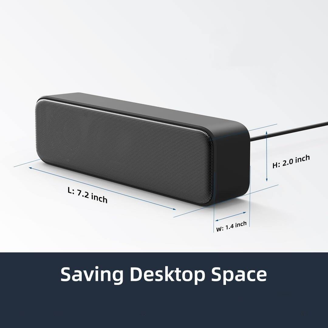 2.0 inch H:  
L: 7.2 inch  
1.4 inch W:  
Saving Desktop Space