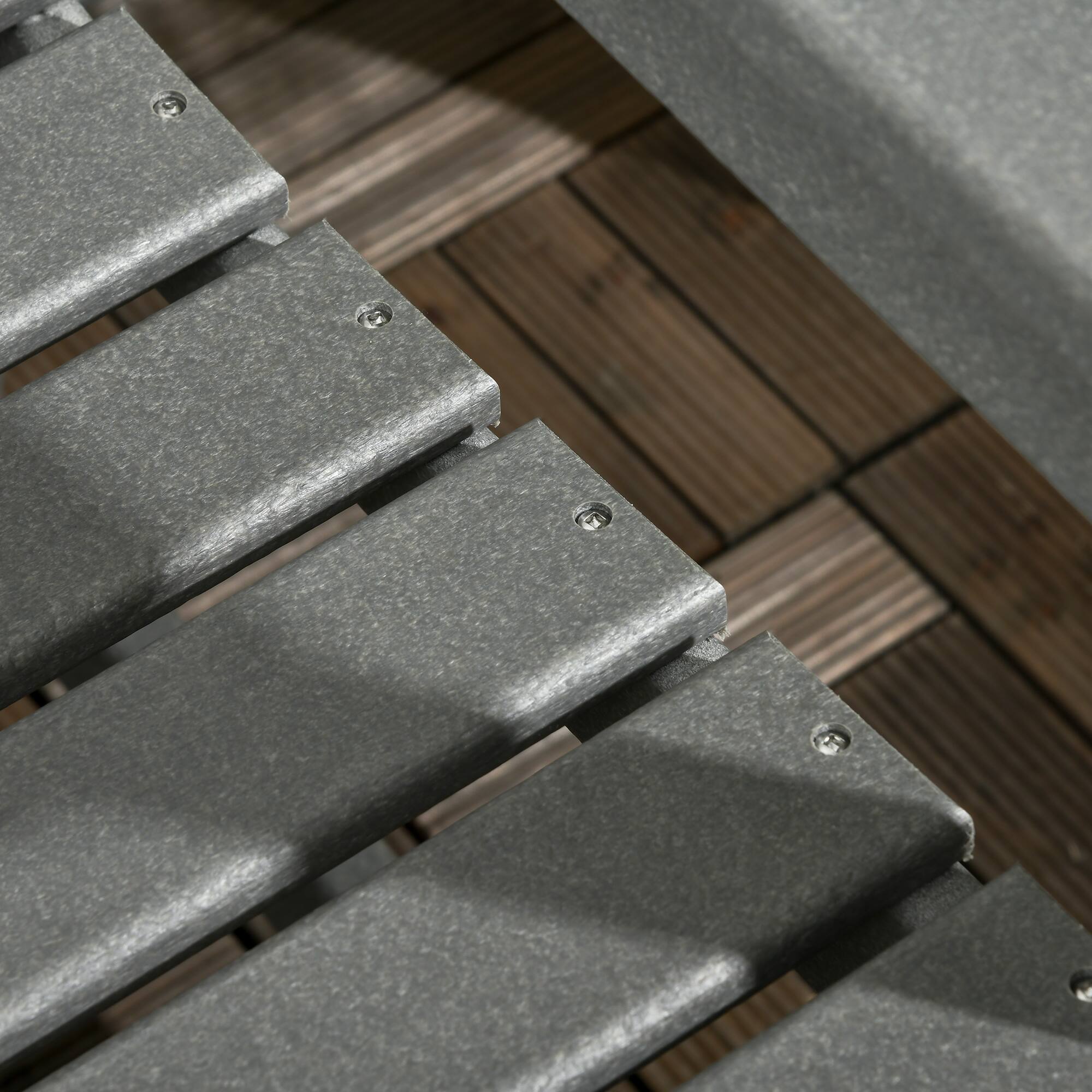 Alt View 7. Outsunny - All-Weather Patio Chairs Set of 2, HDPE Patio Dining Chair Set, Heavy Duty Wood-Like Outdoor Furniture for Garden - Gray.