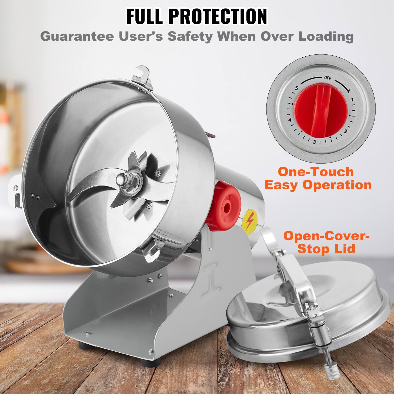 FULL PROTECTION Guarantee User's Safety When Over Loading

One-Touch Easy Operation

Open-Cover-Stop Lid