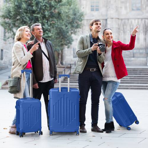 Alt View 9. Winado - 3-in-1 20" 24" 28" Luggage Set Spinner Wheels Trolley Hard Shell Suitcase Sets with TSA Lock - Blue.