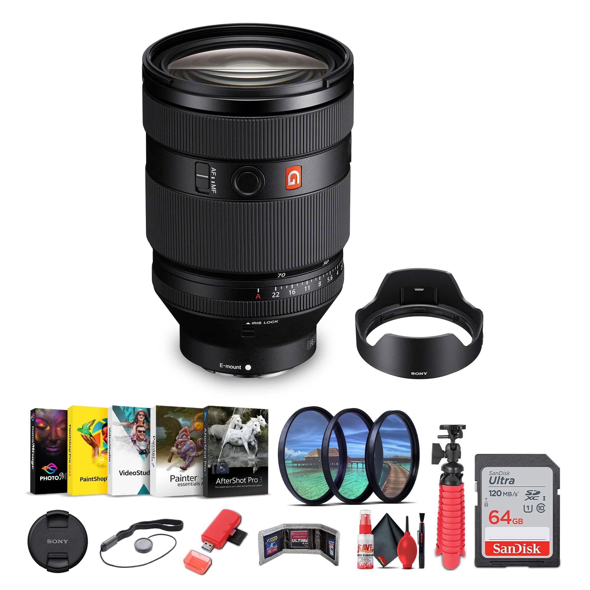 Sony - G Master FE 28-70mm f/2 GM Lens (Sony E) + Sling Backpack + More (International Version)