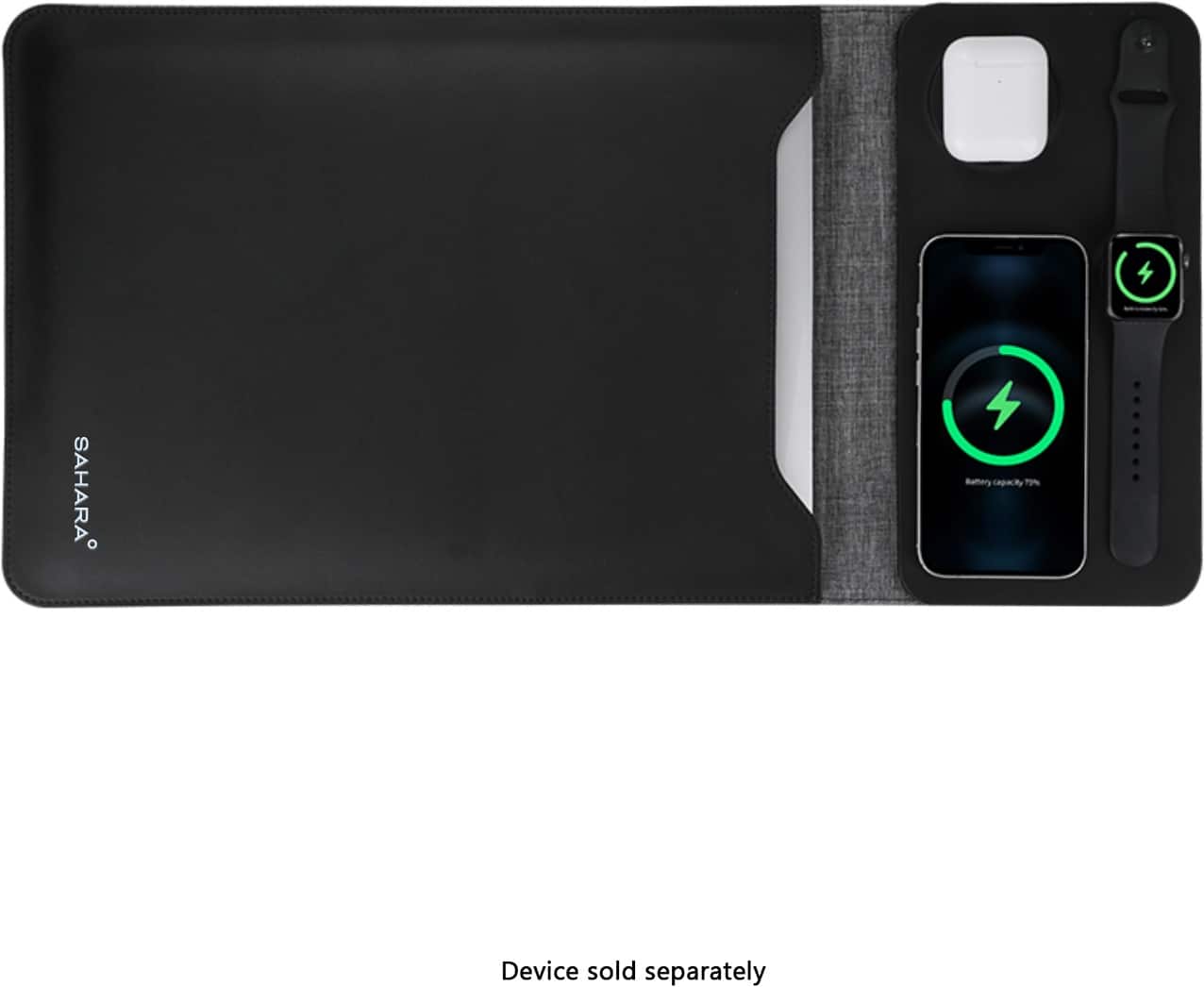 SaharaCase - Water Resistant Sleeve with Wireless Charging and fits up to 14" laptop - Black