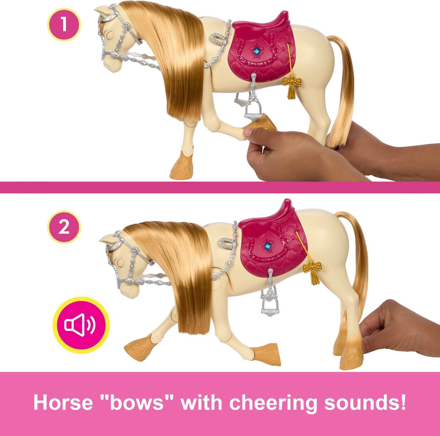 1
2
Horse "bows" with cheering sounds!