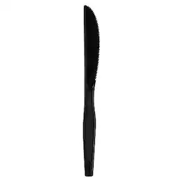 Dixie - Individually Wrapped Plastic Knife, Heavy-Weight, 1000/Carton - Black