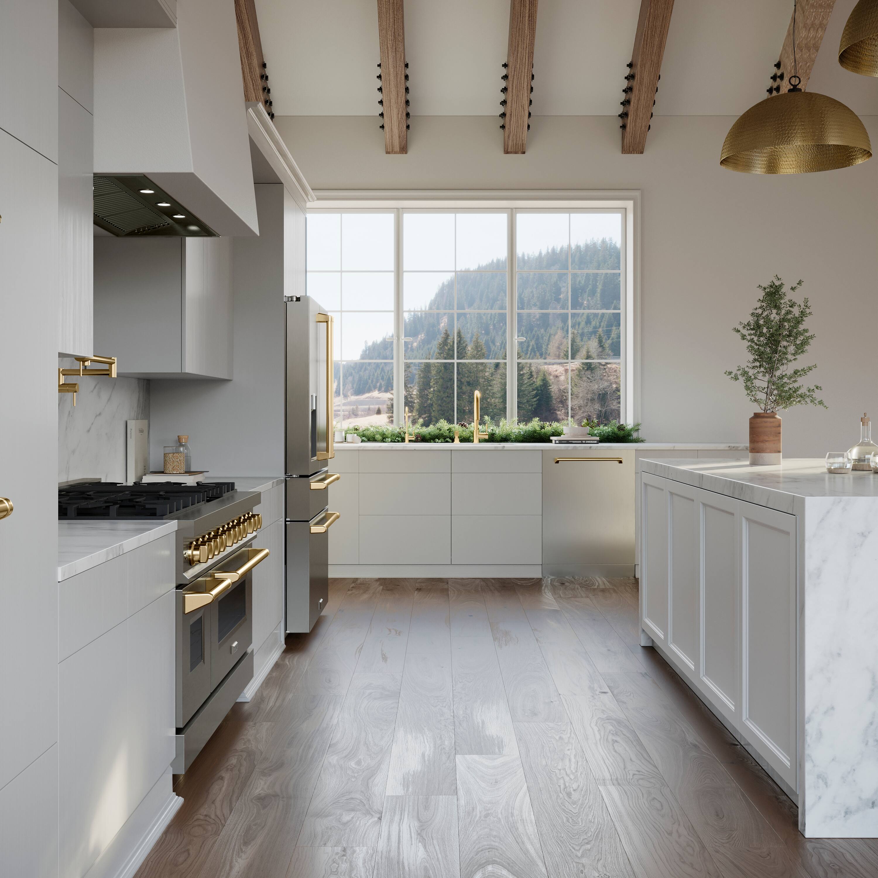 Alt View 19. ZLINE - Autograph 48 in. 6.0 cu. ft. Legacy Freestanding Dual Fuel Range with  6 Burners & Convection Oven w/ Gold Accents - Stainless Steel.