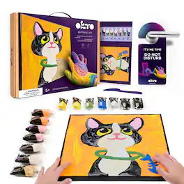 OKTO - Clay by Numbers Kit Cat, 11.4" x 11.4"
