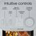 Intuitive controls
6 Cook functions
- Air Fry
- Broil
- Bake
- Reheat
- Keep Warm
- Dehydrate
Flip and Shake alerts
- Flip
- Shake
- Ready
Mute button
Temp/time display
- 375°F
- 2:00
Time/temp adjustment knob
Start Stop
Fan Speed 1 2 3 4 5
Interior light