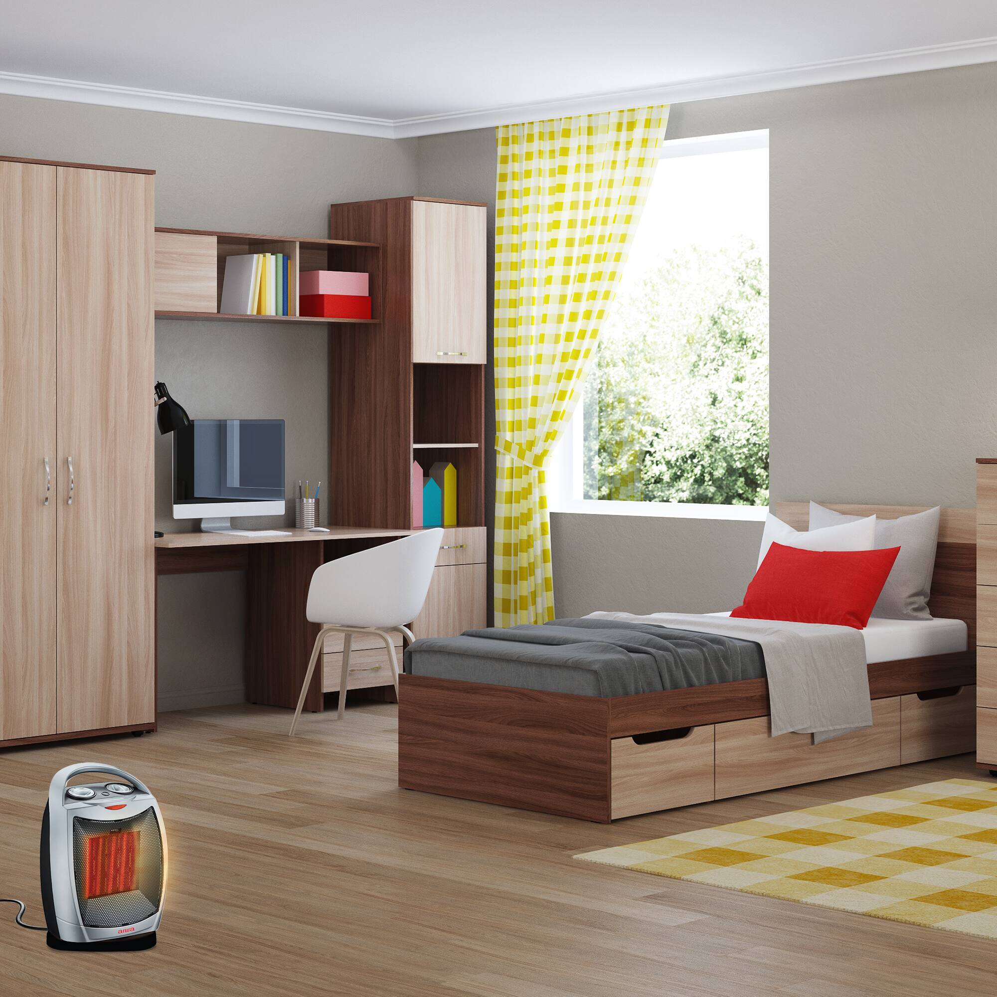 Alt View 3. Aiwa - AIWA Oscillating Room Heater - Silver.