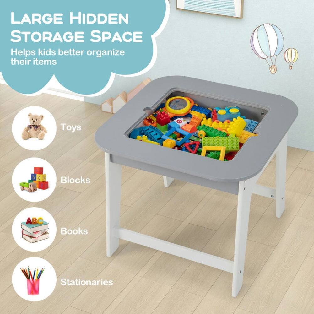 LARGE HIDDEN STORAGE SPACE  
Helps kids better organize their items  

Toys  
Blocks  
Books  
Stationaries