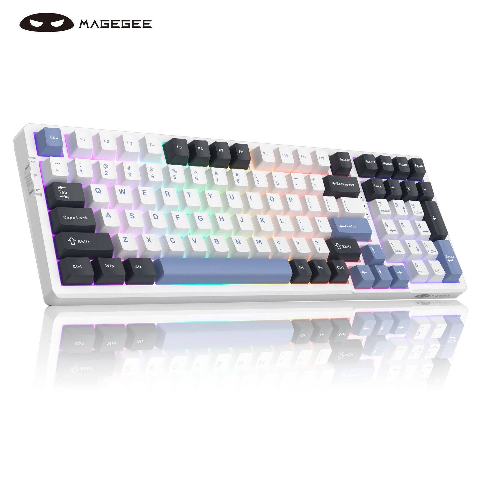 MAGEGEE

5 ST

Esc F1 ~ ! 1  Tab Caps Lock
F2 2 Q A
F3 # 3 W S
F4 $ 4 E D
F5 % 5  F
F6  6 T G
F7 & 7 H
F8 * 8 U J
F9 ( 9 I
F10 ) 0 O P
F11  -  L
F12  =  K

Delete Backspace Enter
Insert Home Page Up Page Down Lock X 9 Home Page Up 5 6
Shift
Z
X
C
V
B
N
M
< > ? Shift
Ind
2
3 7yOn
Enter
Ctrl
Win
Alt
AM
Ctrl

MAGEST
CILI
niW
NA
NOW

CHI
11:45
Z
X
C
M
<
