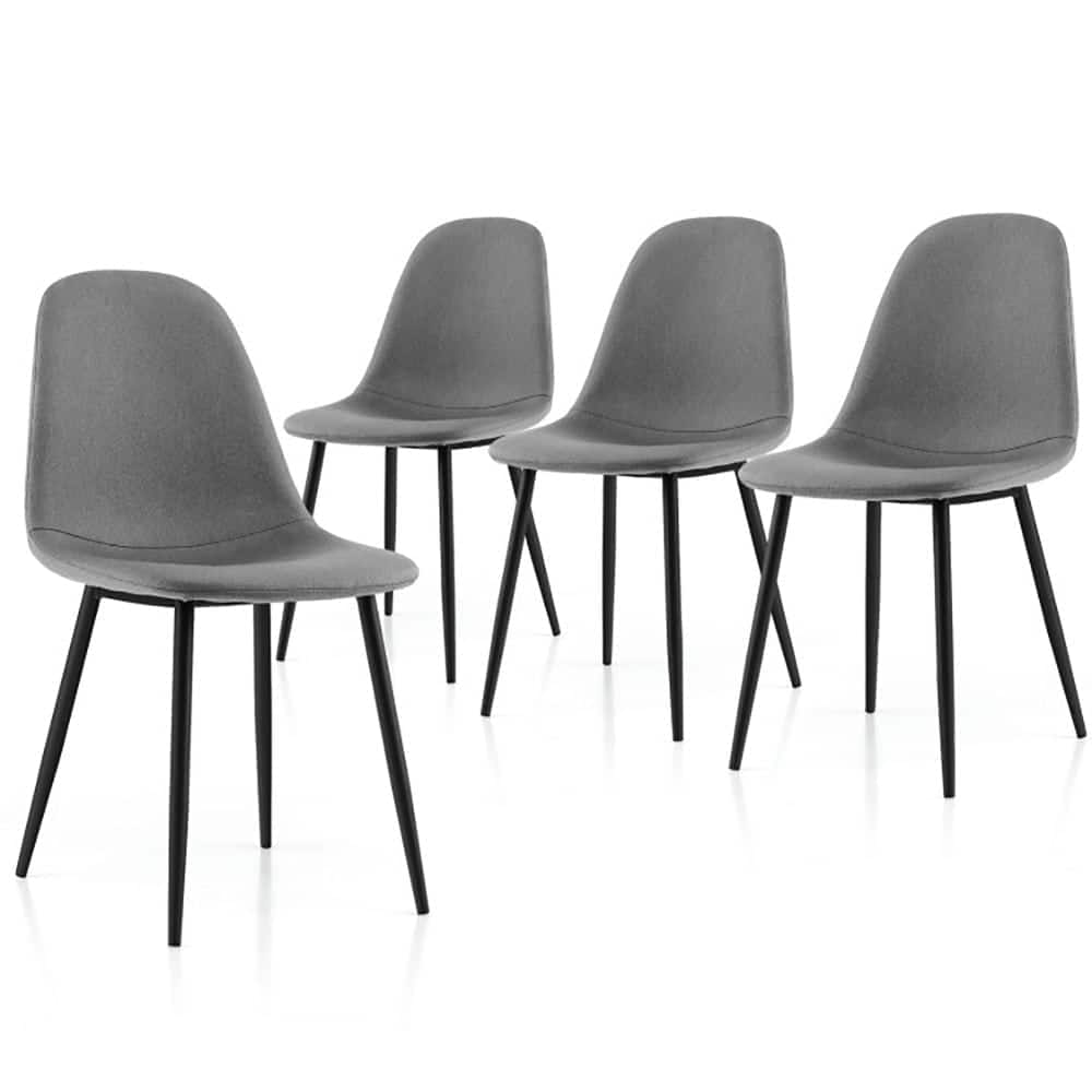 Kadyn - Dining Room Chairs, Kitchen Chairs,Dining Chairs Set of 4 with Black Metal Legs - Gray