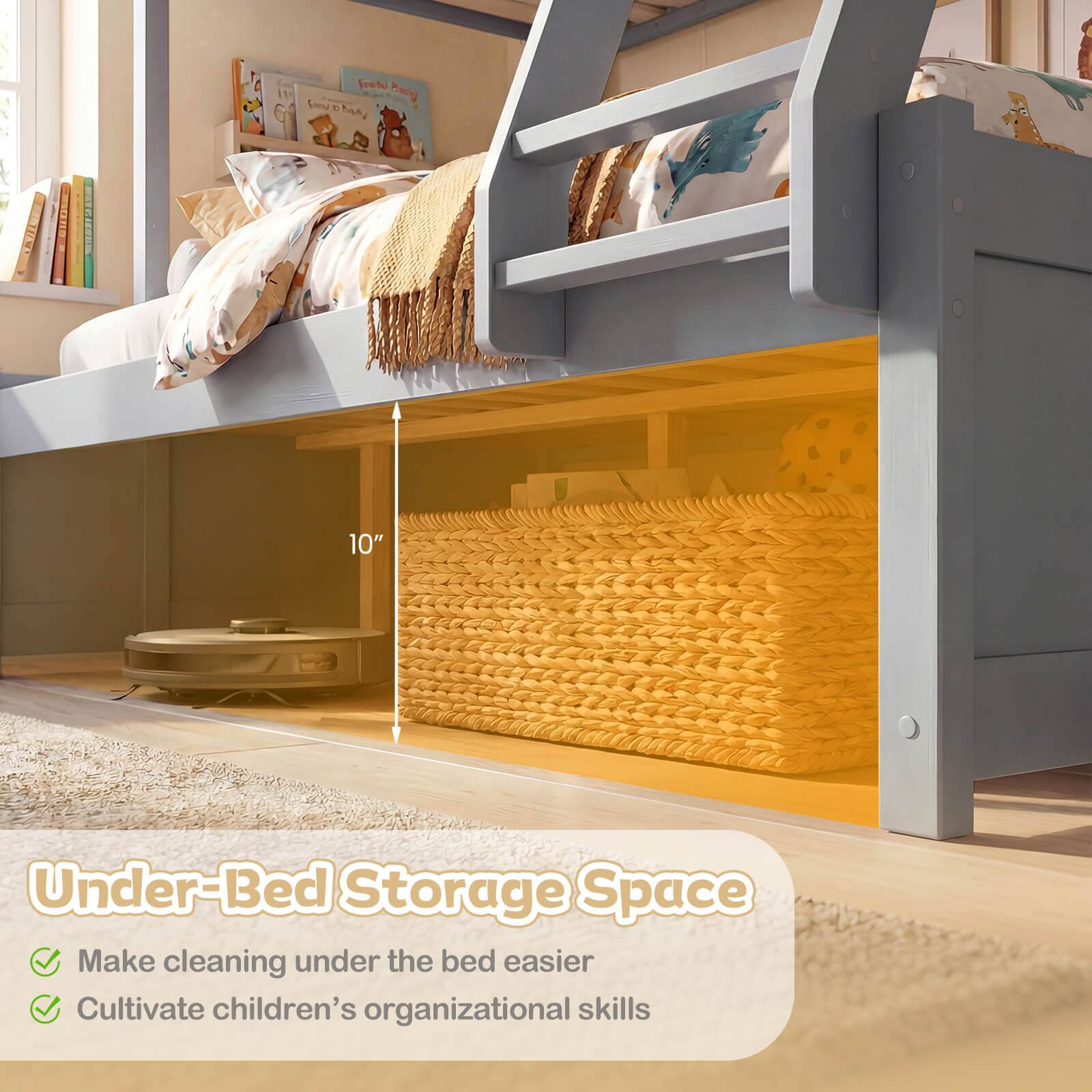 Under-Bed Storage Space

- Make cleaning under the bed easier
- Cultivate children's organizational skills