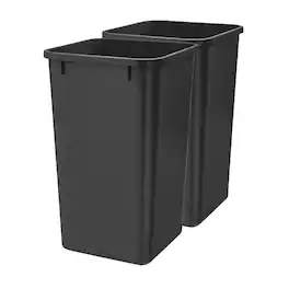 Rev-A-Shelf - Polymer Replacement 27 qt. Trash Bin, 2 Pack, RV-1024-18-2 - Black