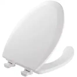 Amber Sporting Goods - Mayfair 18440EC Open Front Toilet Seat and Lid, Easy Clean Hinges and Durable Wood Seat, Made in USA, Elongated - White