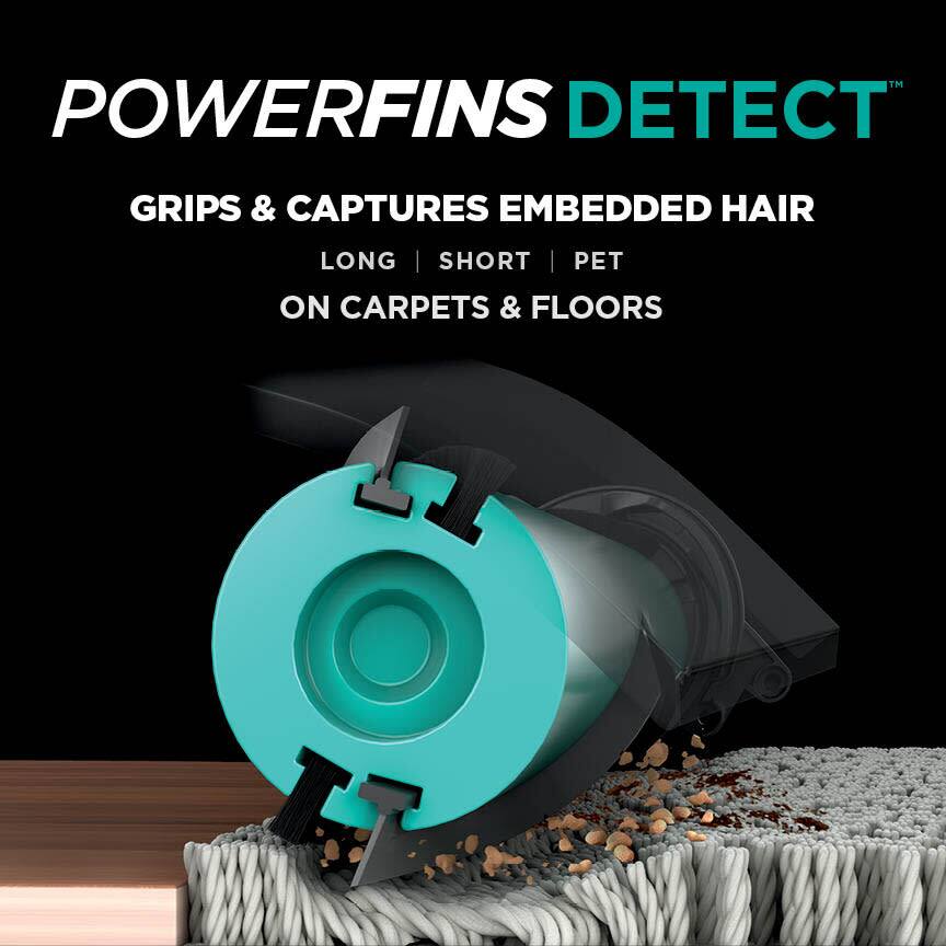 POWERFINS DETECT™  
GRIPS & CAPTURES EMBEDDED HAIR  
LONG | SHORT | PET  
ON CARPETS & FLOORS