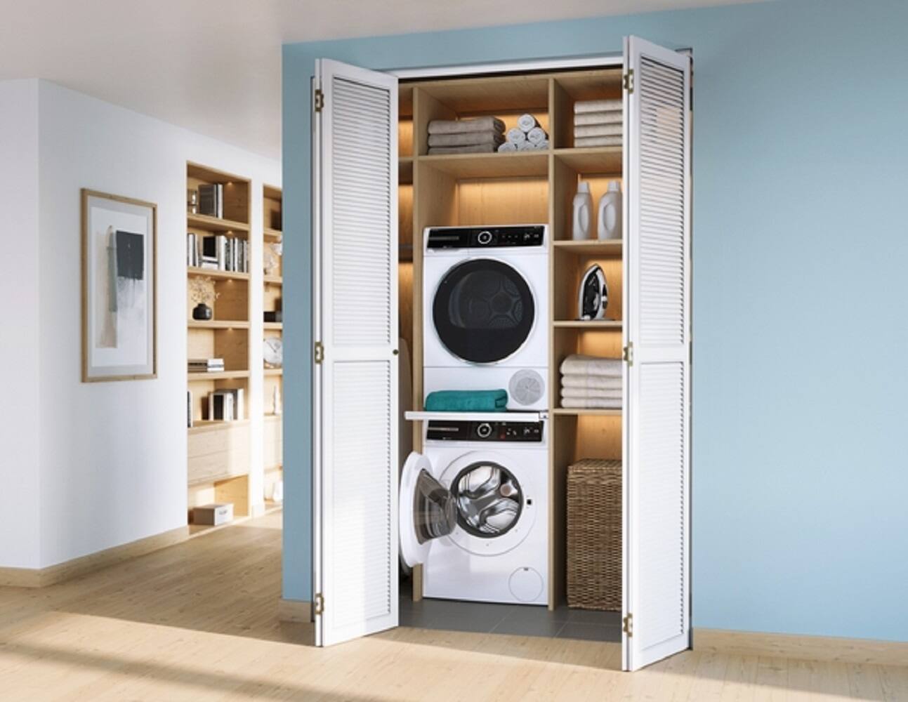 Alt View 18. Bosch - 500 Series 2.4 Cu. Ft. High-Efficiency Stackable Smart Front Load Washer with 4D Wash System - White.