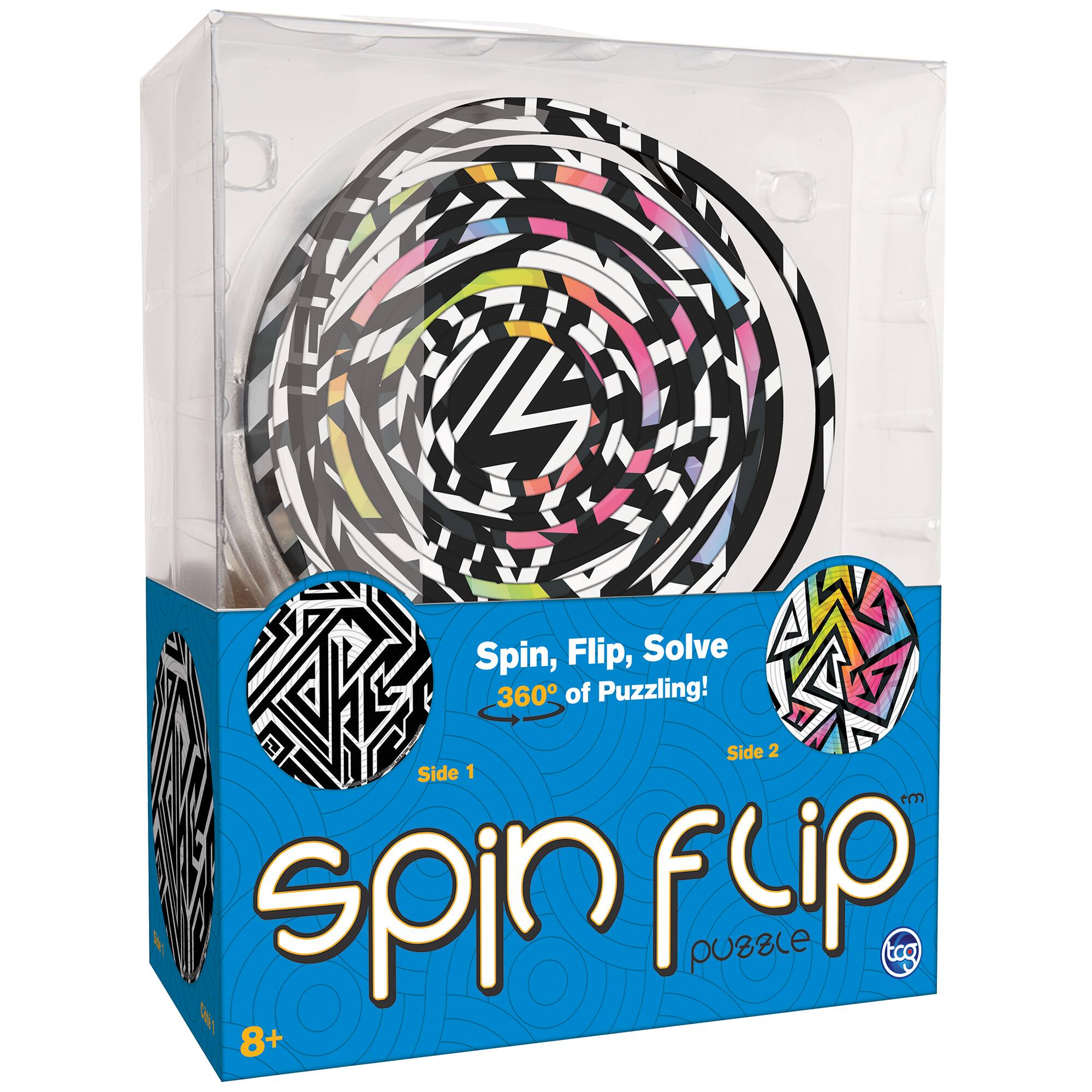 TCG Toys - Spin Flip: Puzzle Abstract Fun - 2-In-1: Double-Sided Puzzle,Ages 8+