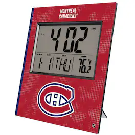 Keyscaper - Montreal Canadiens Cross Hatch Digital Desk Clock - Multicolor