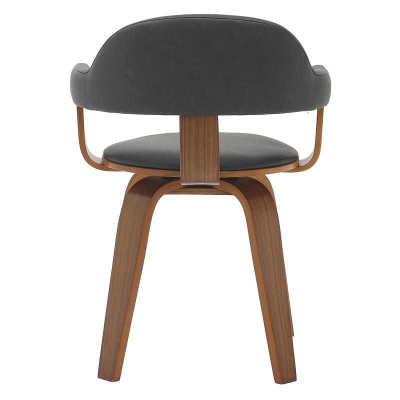 Alt View 6. LeisureMod - Brivo Modern Leather Upholstered Side Dining Chair with Open Back and Swivel for Home Living Room or Office - Black.