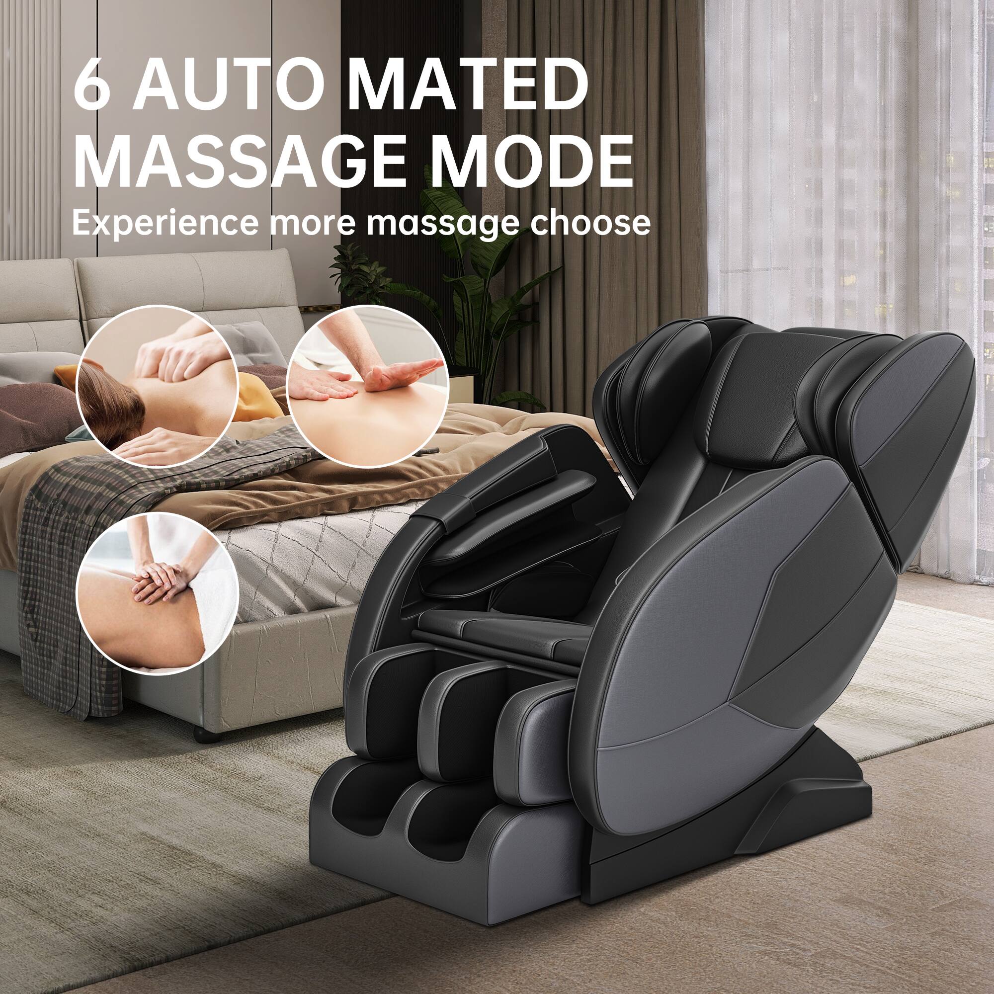 6 AUTO MATED MASSAGE MODE  
Experience more massage choose