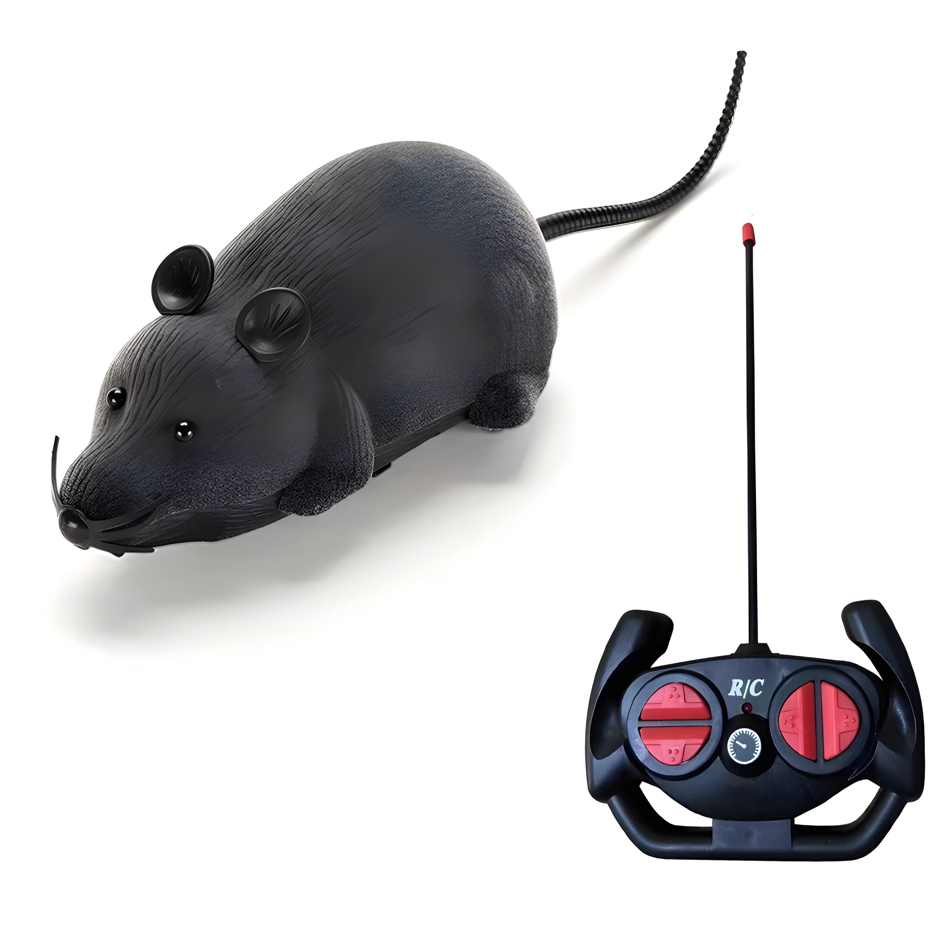 Front. Cluzine - Remote Control Flocked Mouse Cat Toy, Interactive RC Moving Toy for Indoor Cats - Multicolor.