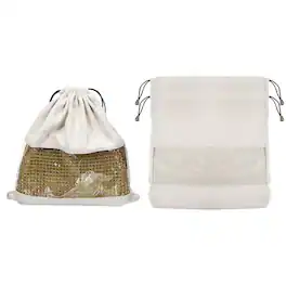 Unique Bargains - 3pcs Dust Bags for Handbags, 19.69"x21.65" Cotton Drawstring Pouch w/ Window, for Purses, Shoes, Boots, Travel - Gray