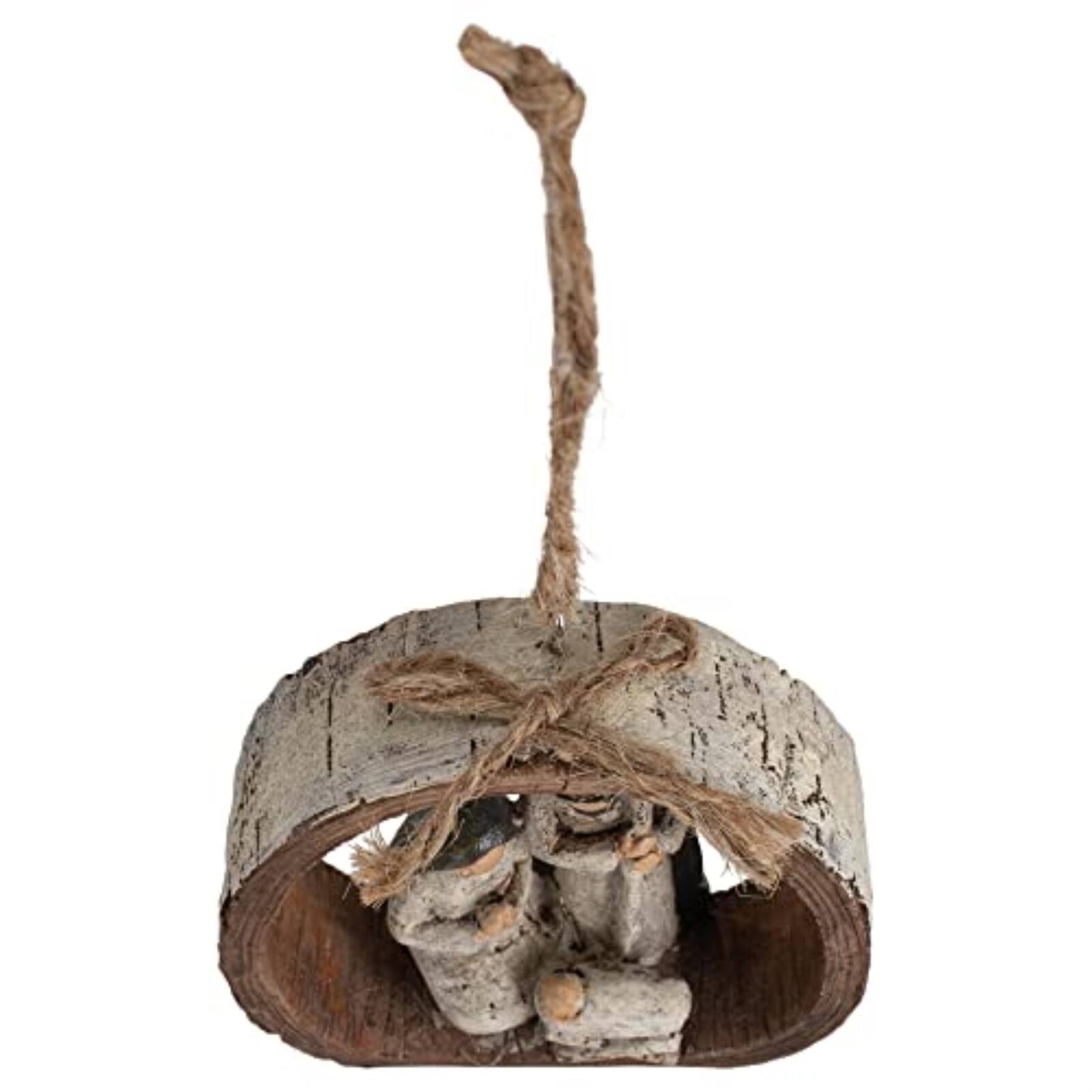Alt View 2. Ganz - Ganz Nativity Holy Family Resin Christmas Tree Ornament 3.7 inch - Brown.