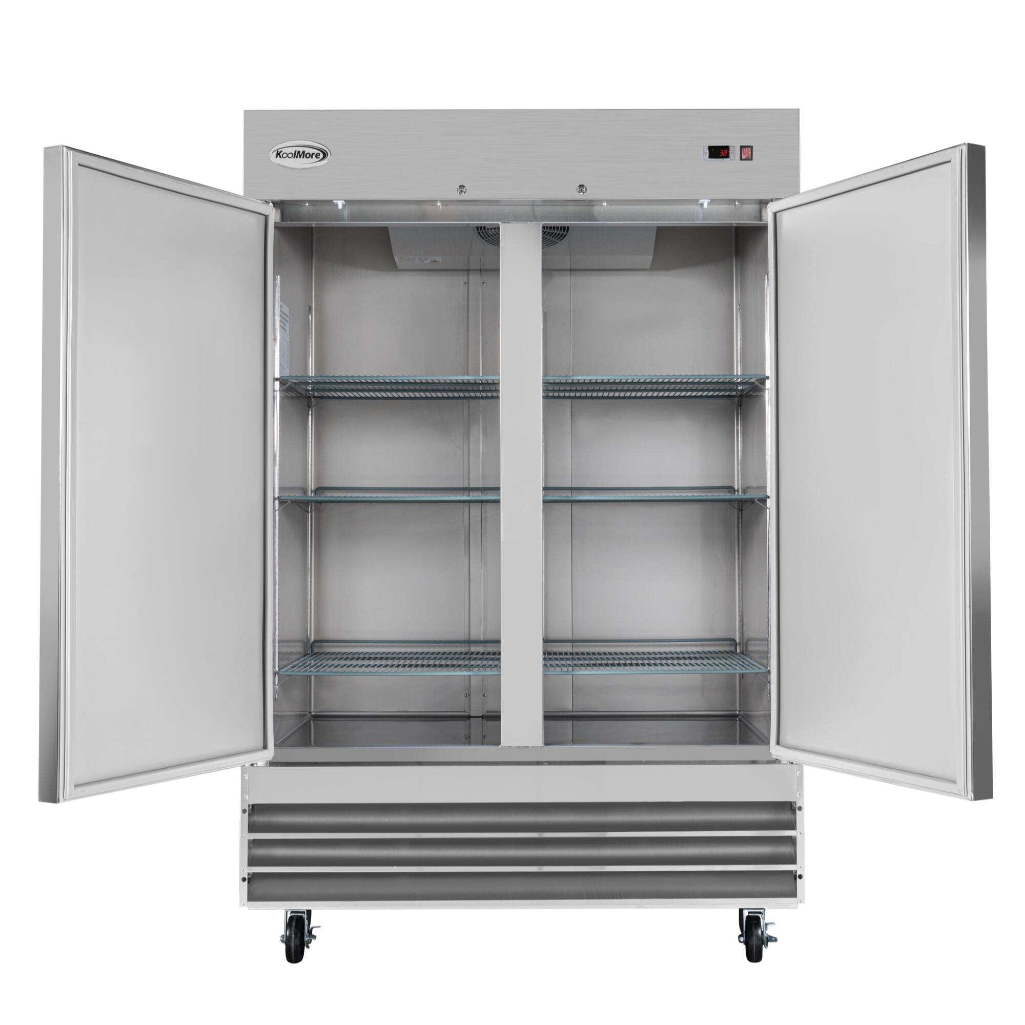 Alt View 3. Koolmore - 54 in. Two-Door Reach-In Refrigerator - 47 Cu Ft. RIR-2D-SS - Stainless-Steel.