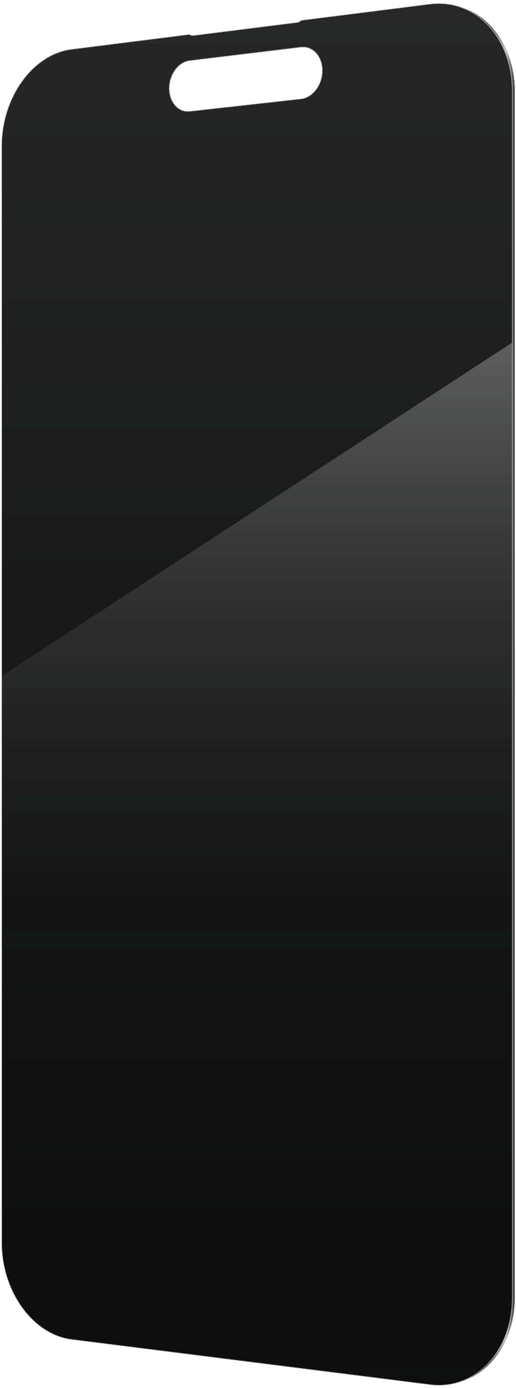 Left. ZAGG - Glass Elite Privacy Screen Protector for Apple iPhone 16, iPhone 15 - Tinted.