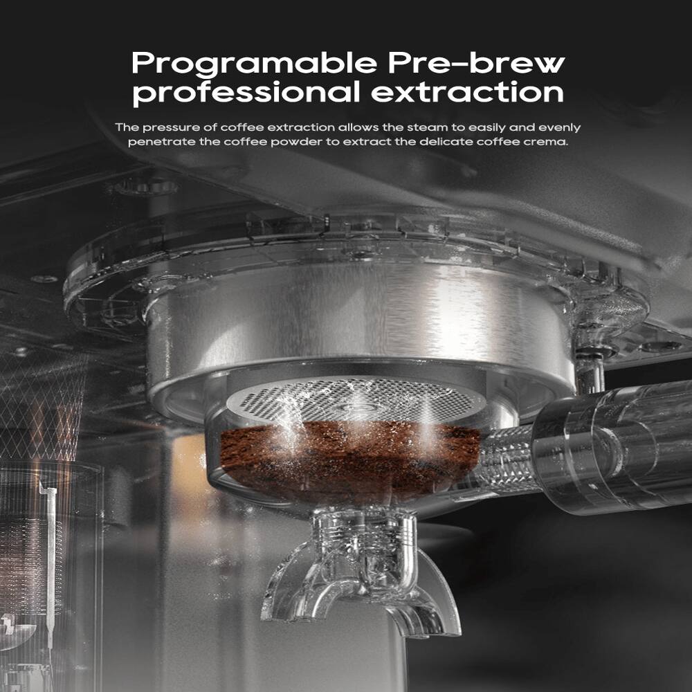 Programable Pre-brew professional extraction

The pressure of coffee extraction allows the steam to easily and evenly penetrate the coffee powder to extract the delicate coffee crema.