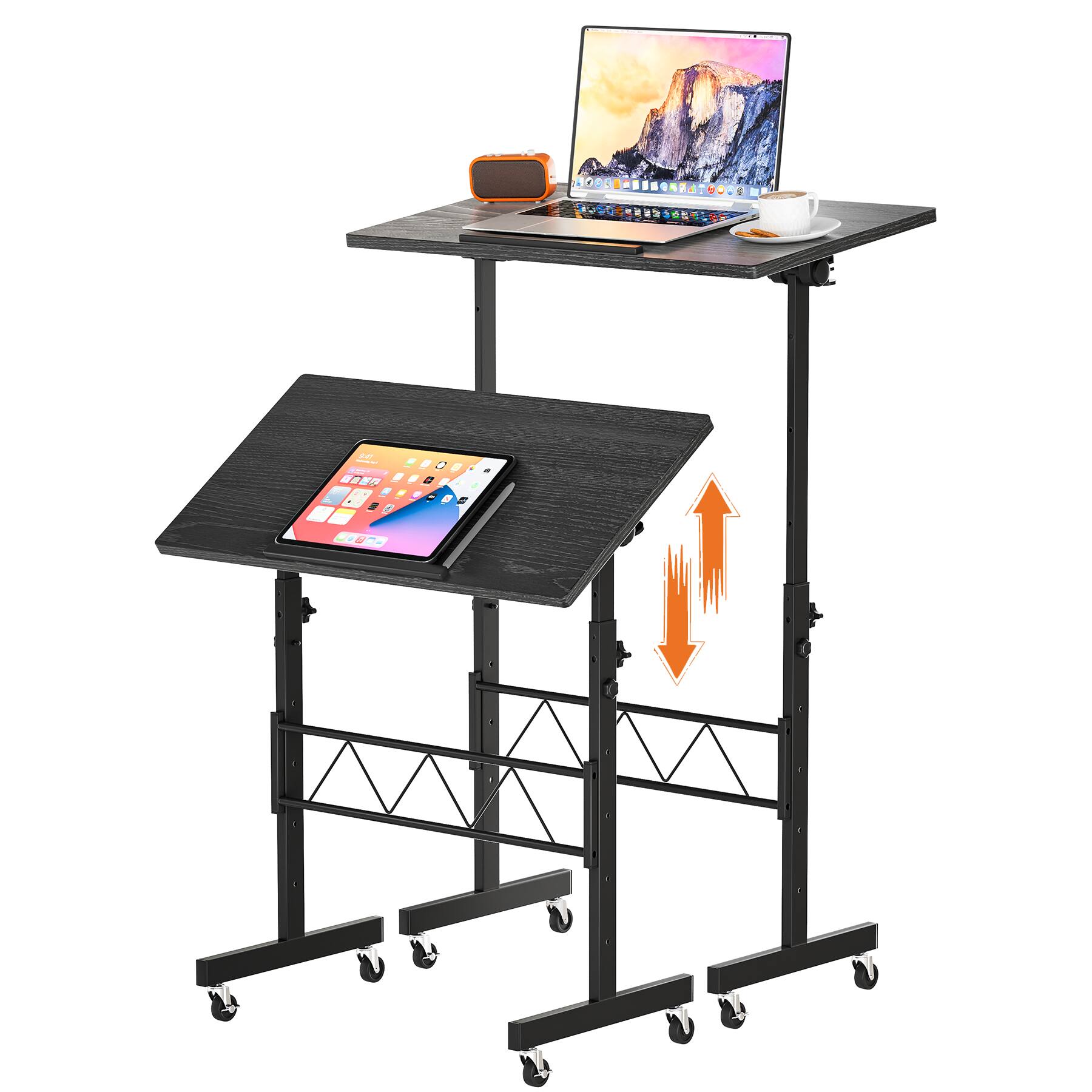 GTPlayer - Standing Desk Tiltable Tabletop Small Mobile Computer - Black