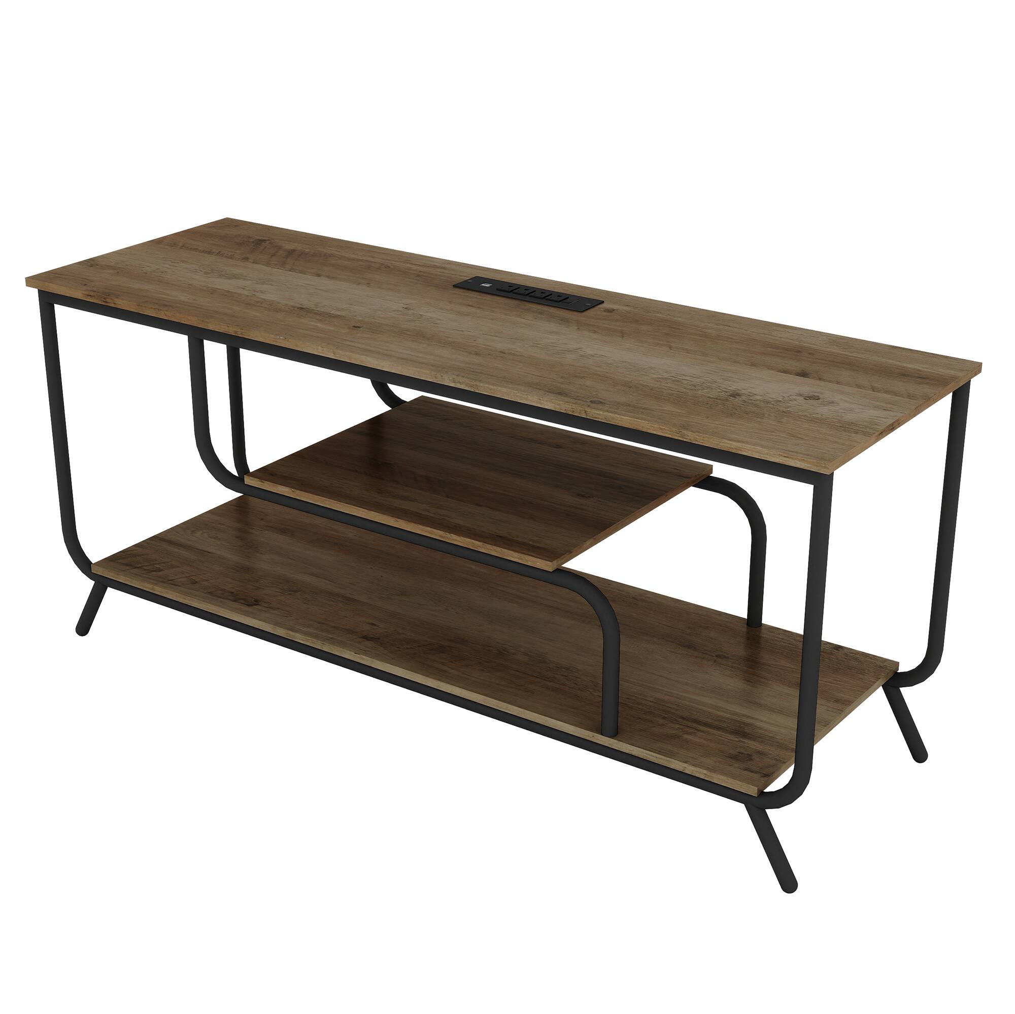 Alt View 2. Dexmalle - Dexmalle TV socket and LED light - TV stand TV up to 55 " - Gray.