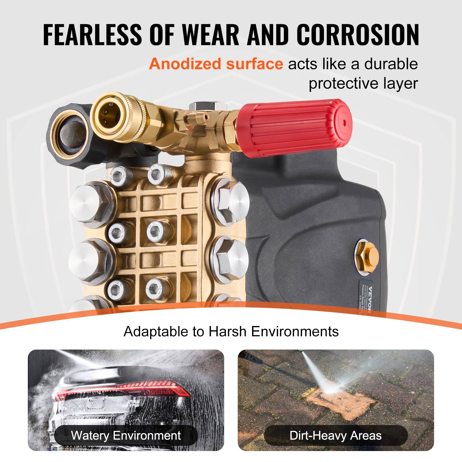 FEARLESS OF WEAR AND CORROSION  
Anodized surface acts like a durable protective layer  

Adaptable to Harsh Environments  

Watery Environment  
Dirt-Heavy Areas