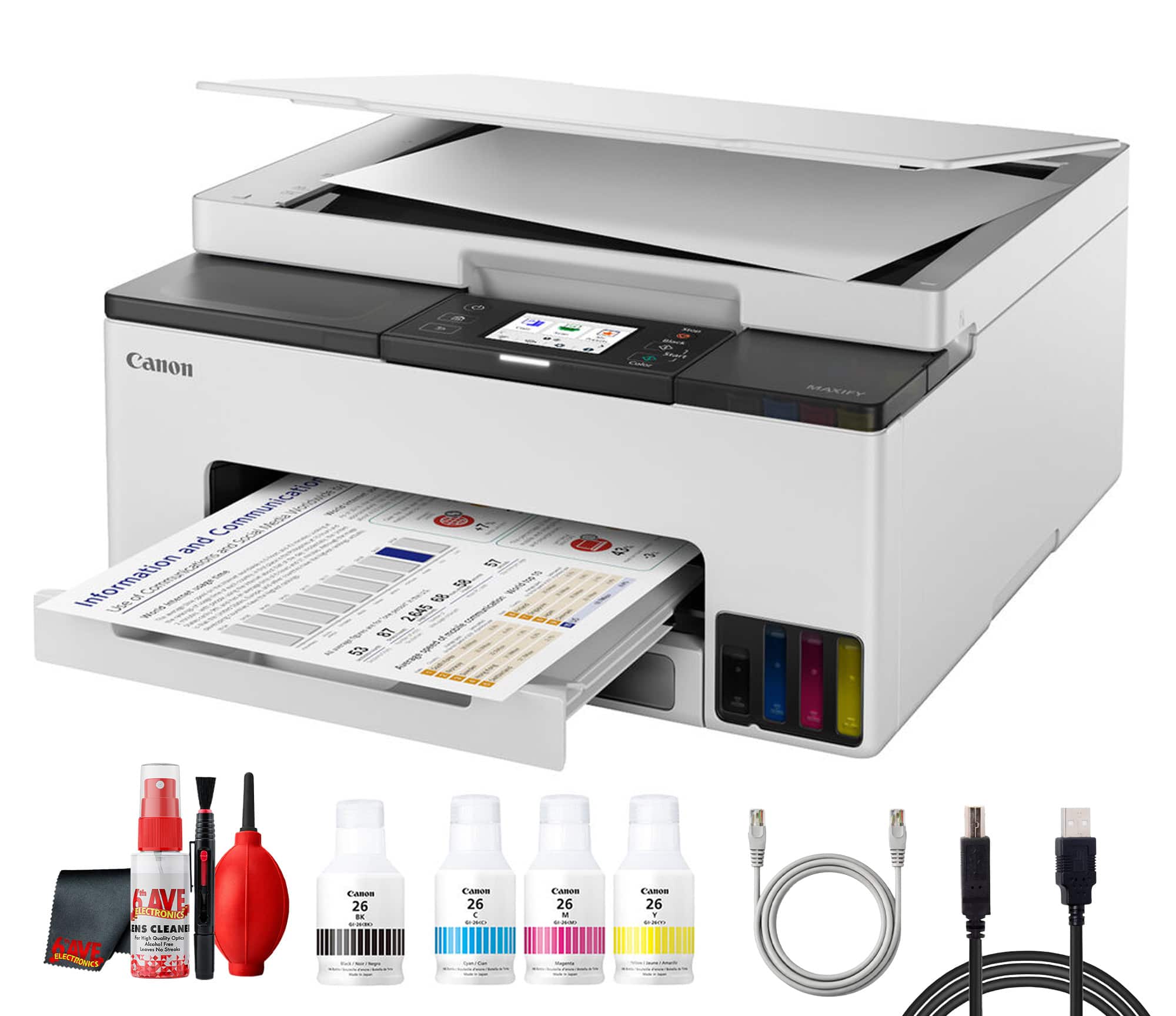 Canon - MAXIFY GX1020 MegaTank Wireless Color Printer Bundle