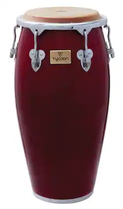 Tycoon Percussion - 11.75" Conga, 30" Tall Siam Oak Shell, Water Buffalo Head, 3/8" Tuning Lugs, Includes Stand & Accessories