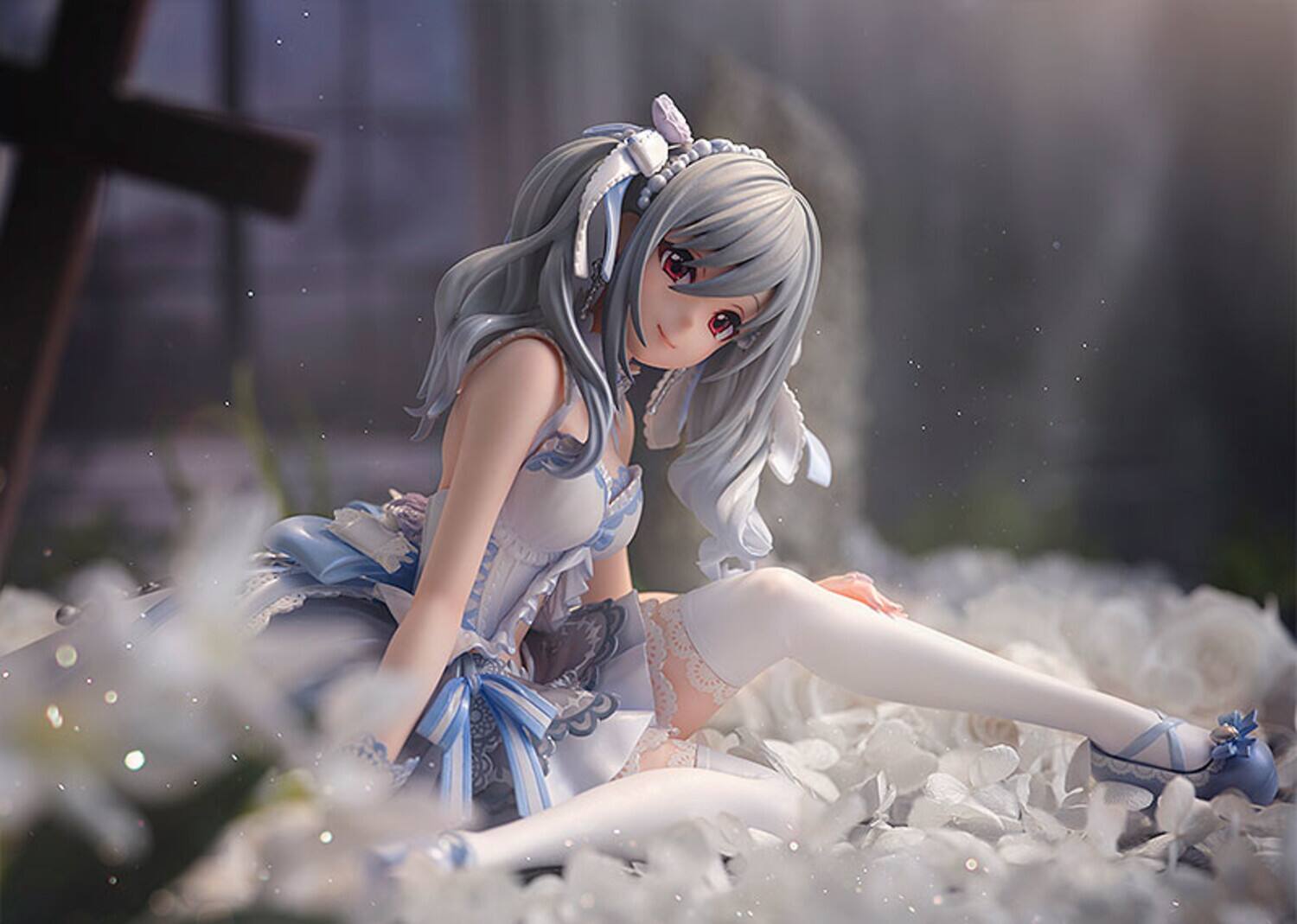 Alt View 1. PopMarket - Alumina - Idolmaster CG - Ranko Kanzaki White Princess 1/7 PVC Figure   - Collectibles - Multicolor.