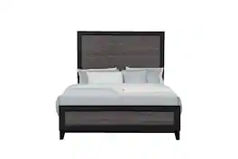 Spaco - Queen Bed Frame for Bedroom - Black+ Gray