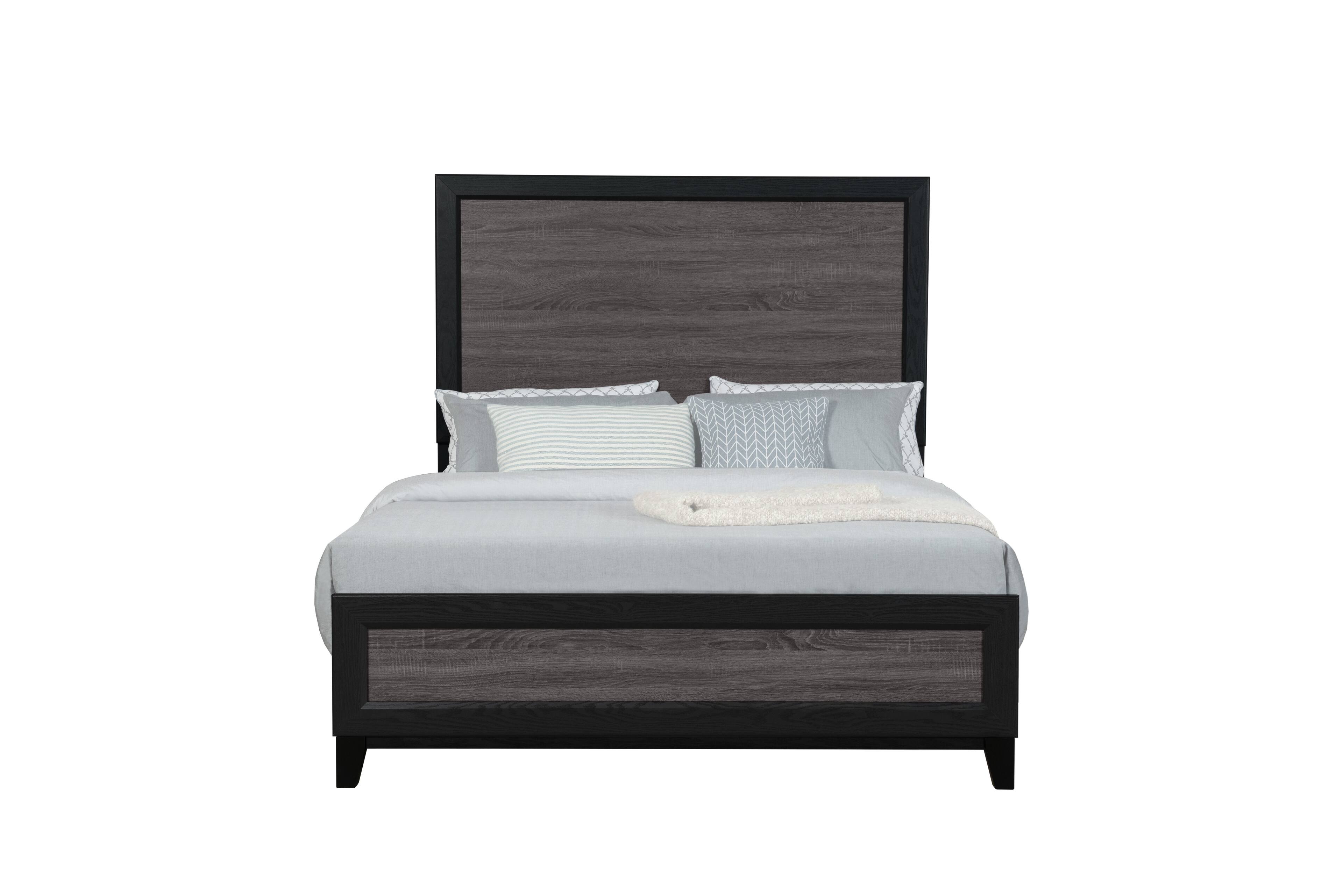 Front. Spaco - Spaco Queen Bed Frame for Bedroom - Black+ Gray.