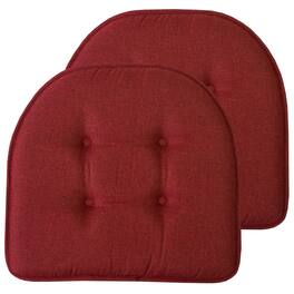 Sweet Home Collection - Solid Color U Shaped Memory Foam 17" x 16" Chair Cushions, 2-Pack - Wine