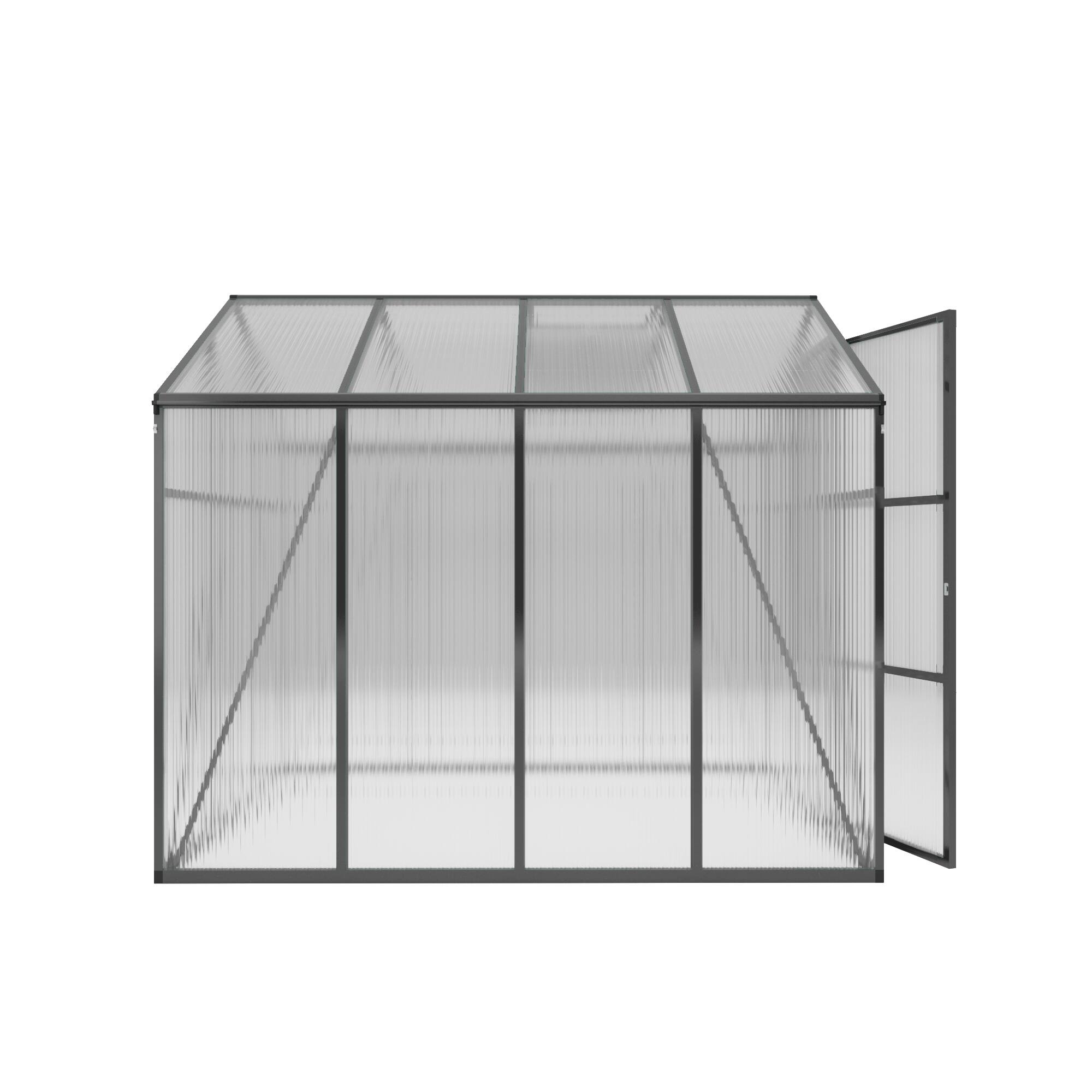 Alt View 6. Mondawe - 6x8 FT Polycarbonate Greenhouse with Raised Base and Anchor Aluminum, Gain Height Windproof Aluminum - Black.